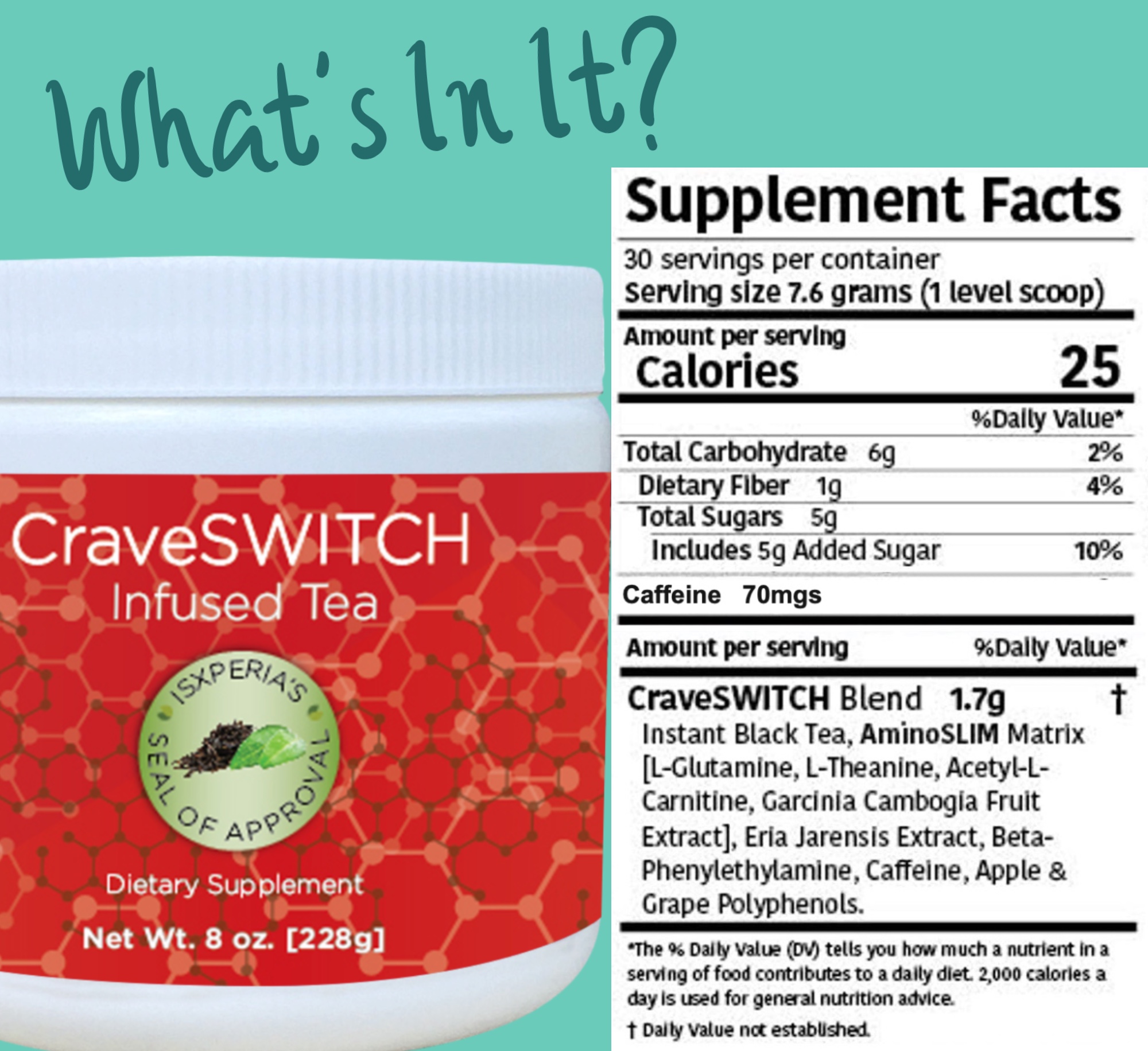 CraveSWITCH Bold Focus Enhancing Tea - Colombian Black Tea with Antioxidants - Infused Nootropic Thermogenic Smart Tea - Naturally Support Energy Levels, Attention, and Memory - 30 Servings